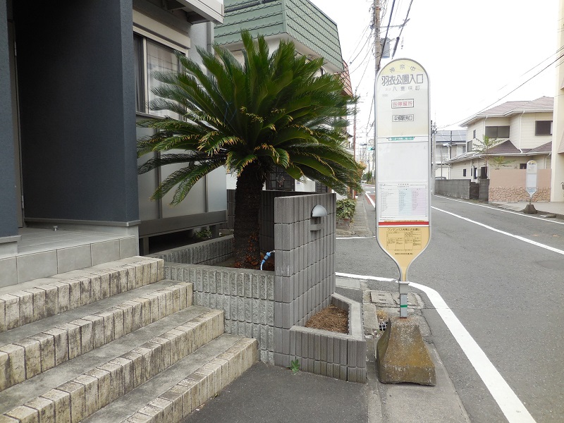 羽衣公園入口バス停は目の前